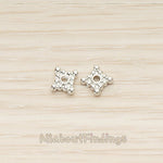 BD.046 // Dotted Mini Square Metal Bead Caps Spacer, 6 Pc