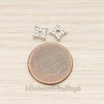 BD.046 // Dotted Mini Square Metal Bead Caps Spacer, 6 Pc