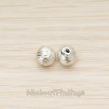 BD.047-01 // Round Textured Ball 7mm Metal Bead Charm, 4 Pc