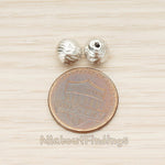 BD.047-01 // Round Textured Ball 7mm Metal Bead Charm, 4 Pc