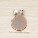 BD.047-01 // Round Textured Ball 7mm Metal Bead Charm, 4 Pc