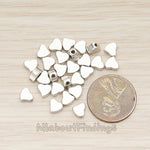 BD.051 // Animated Crooked 5mm Heart Metal Bead Charm, 4 Pc