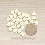 BD.052 // Flattened 7mm Heart Metal Bead Charm Pendant, 4 Pc