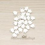 BD.052 // Flattened 7mm Heart Metal Bead Charm Pendant, 4 Pc