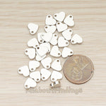 BD.052 // Flattened 7mm Heart Metal Bead Charm Pendant, 4 Pc