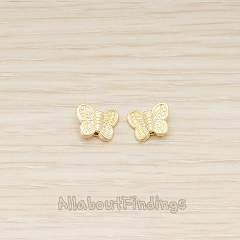 BD.056 // Oriental Small Butterfly Vertical Bead Charm, 4 Pc