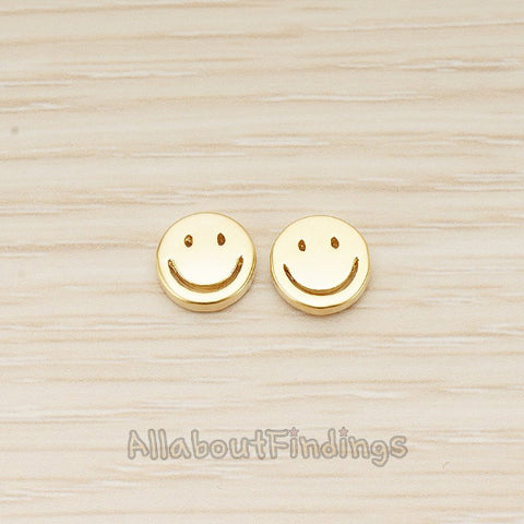 BD.058 // Smile Round Bead Charm, 2 Pc