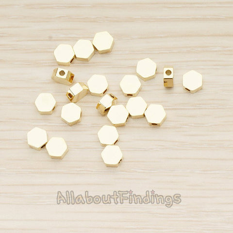 BD.062 // Hexagon Beads Charm, 4 Pc