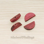 BD.063 // Wood Half Moon Beads Charm, 4 Pc