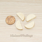 BD.063 // Wood Half Moon Beads Charm, 4 Pc