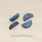 BD.063 // Wood Half Moon Beads Charm, 4 Pc