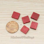 BD.064 // Wood Square Beads Charm, 4 Pc