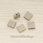 BD.064 // Wood Square Beads Charm, 4 Pc