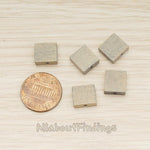 BD.064 // Wood Square Beads Charm, 4 Pc