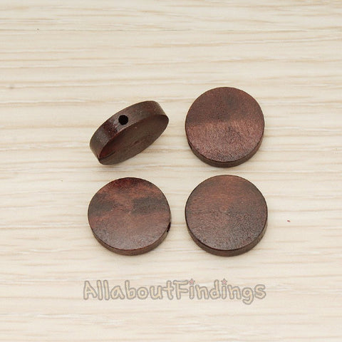 BD.065 // Wood Circle Beads Charm, 4 Pc