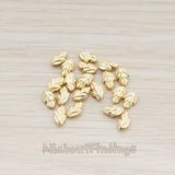 BD.910 // Tiny Leaf Metal Bead, 4 Pc