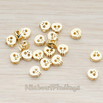 BD.928 // Tiny Skull Metal Bead, 2 Pc