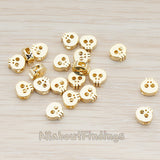 BD.928 // Tiny Skull Metal Bead, 2 Pc