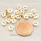 BD.928 // Tiny Skull Metal Bead, 2 Pc