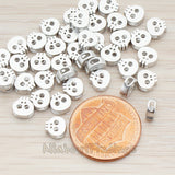 BD.928 // Tiny Skull Metal Bead, 2 Pc