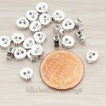 BD.928 // Tiny Skull Metal Bead, 2 Pc