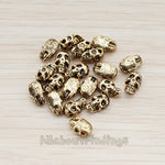 BD.929 // Realistic 3D Skull Metal Bead, 4 Pc