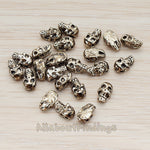 BD.929 // Realistic 3D Skull Metal Bead, 4 Pc