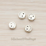 BD.951 // Smiley Face Round Metal Bead, 4 Pc