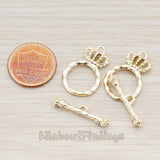 BA.156 // Crown Toggle and Bar Clasp, 2 Sets