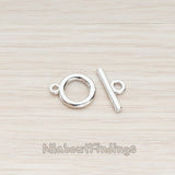 BA.211 // Simple Round Smooth Toggle and Bar Clasp, 1 Sets