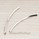 BSC.228 // Simple Curved Square Tube Metal Bead, 4 Pc