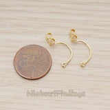 BSC.240 // Simple Half Round Wire Earnut Findings, 2 Pc