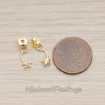 BSC.242 // Cubic Setting Mini Daisy Flower Earnut Findings, 2 Pc