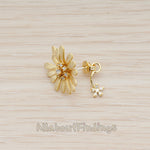 BSC.242 // Cubic Setting Mini Daisy Flower Earnut Findings, 2 Pc