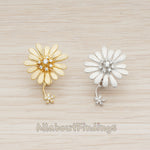 BSC.242 // Cubic Setting Mini Daisy Flower Earnut Findings, 2 Pc