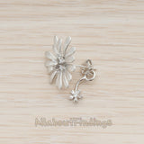 BSC.242 // Cubic Setting Mini Daisy Flower Earnut Findings, 2 Pc