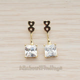 BSC.244 // Square Cubic Setting Earnut Findings, 2 Pc