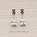 BSC.244 // Square Cubic Setting Earnut Findings, 2 Pc