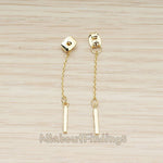 BA.274 // Butterfly Earnuts with Chained Mini Bar Earring Components Findings , 2 Pc