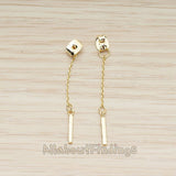 BA.274 // Butterfly Earnuts with Chained Mini Bar Earring Components Findings , 2 Pc