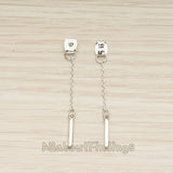 BA.274 // Butterfly Earnuts with Chained Mini Bar Earring Components Findings , 2 Pc