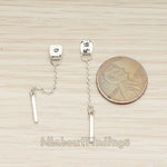 BA.274 // Butterfly Earnuts with Chained Mini Bar Earring Components Findings , 2 Pc