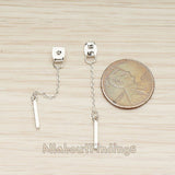 BA.274 // Butterfly Earnuts with Chained Mini Bar Earring Components Findings , 2 Pc