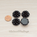 CB.003 // Big Mum Flower Flat Back Cabochon, 4 Pc