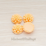 CB.003 // Big Mum Flower Flat Back Cabochon, 4 Pc