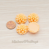 CB.003 // Big Mum Flower Flat Back Cabochon, 4 Pc