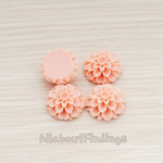 CB.003 // Big Mum Flower Flat Back Cabochon, 4 Pc