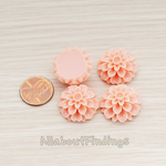 CB.003 // Big Mum Flower Flat Back Cabochon, 4 Pc