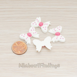 CB.012 // Polka Ribbon Flat Back Cabochon, 10 Pc