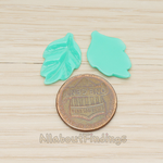 CB.05 // Simple Pressed Texture Leaf Flat Back Cabochon, 6 Pc